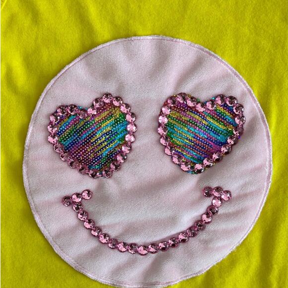 LOLA + THE BOYS Sequins and Jewels Smiley Face Tank Size 8 - Picture 4 of 5